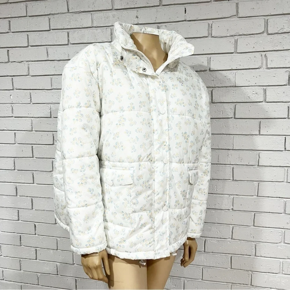 Neon Rose Women’s Vintage Ditsy Floral Puffer Jacket - Picture 8 of 10